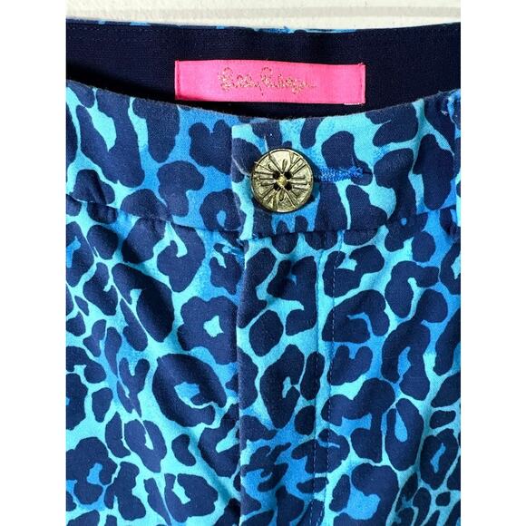 Lilly Pulitzer Kelly Stretch Pant Oyster Navy Bay My Favorite Spot Size 10 - Picture 3 of 7